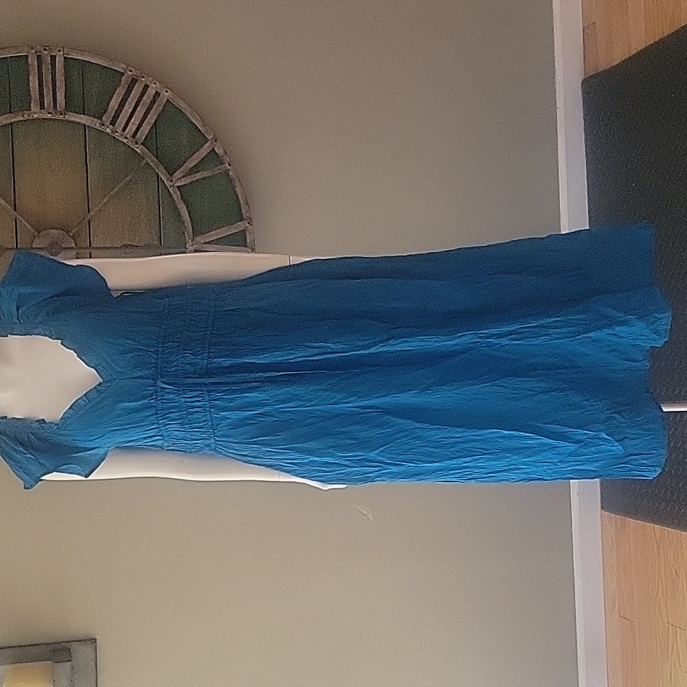 J. Crew Palermo Dress In Viscose Blend Crinkle In Nordic Sea - Picture 2 of 16